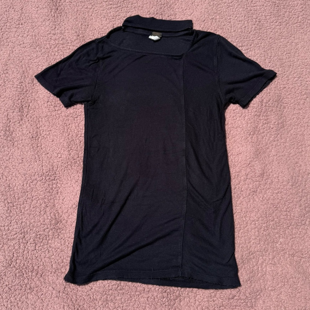 FREE PEOPLE Black Short Sleeve Top